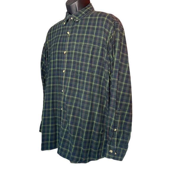 Bass Pro Shops Button Up Shirt Green Plaid Casual long-sleeve Flannel Size XL - Picture 2 of 11